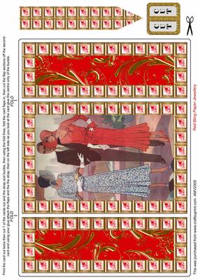 Elegant Ladies 4 Red Bling Giant Square Buckle Gatefold Card