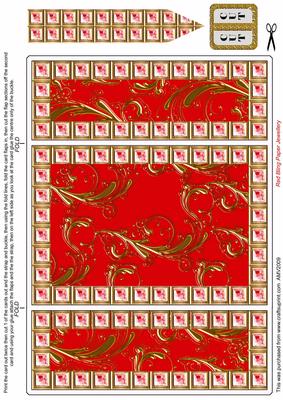 Red Foil Red Bling Giant Square Buckle Gatefold Card