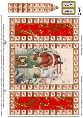 Santa & Snowman Red Bling Giant Square Buckle Gatefold Card