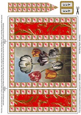 Tulips Red Bling Giant Square Buckle Gatefold Card