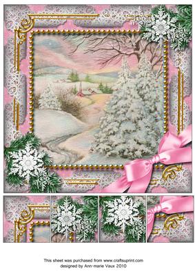 Christmas Stream Snow 8inch Picture Sheet
