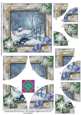 Blue Winter Walk Blue All 4 Rounded Corner Card Front