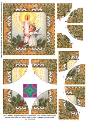 Candle Angel 2 All 4 Rounded Corner Card Front