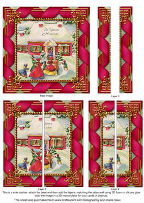 To Your House Ribbon 5inch Square Straight 2 Side Stacker