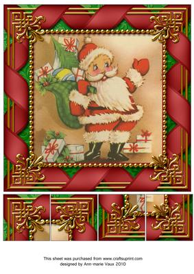 Cute Santa Ribbon 8inch Picture Sheet