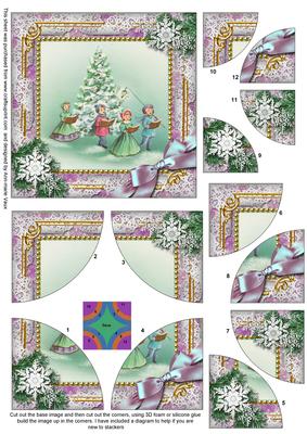 Carol Singers Snow All 4 Rounded Corner Card Front