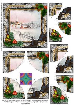 Snow Village Snow All 4 Rounded Corner Card Front