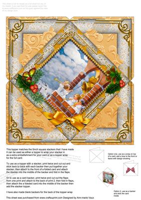 Angels Bell Pulling Holly 5in Square Picture Envelope Backer