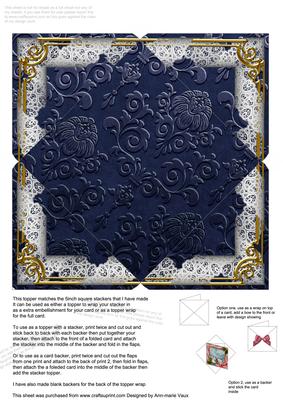 Blue Church Snow Plain 5inch Square Envelope Backer