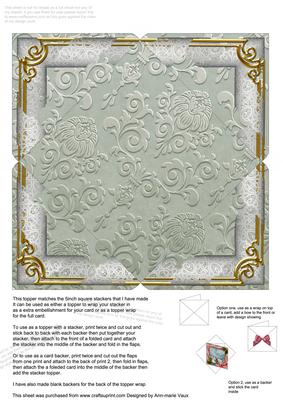 Blue Winter Walk Plain 5inch Square Envelope Backer