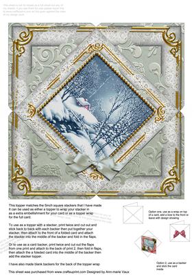 Blue Winter Walk 5inch Square Picture Envelope Backer
