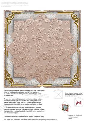 Christmas Roses Plain 5inch Square Envelope Backer