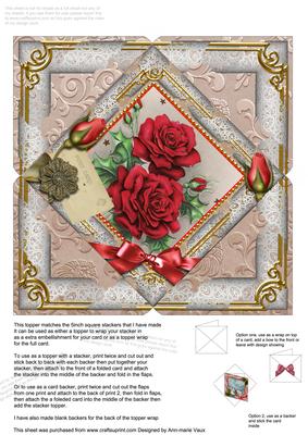 Christmas Roses 5inch Square Picture Envelope Backer