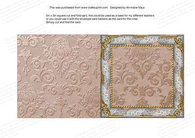 Christmas Roses 5inch Square Plain Lace Folded Card