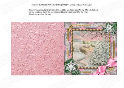 Christmas Stream Snow 5in Square Folded Picture Card