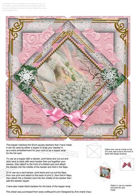 Christmas Stream Snow 5inch Square Picture Envelope Backer