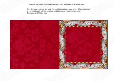 Rooftops Holly 5inch Square Plain Folded Card