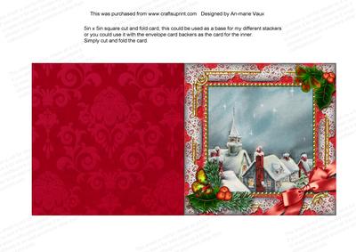 Rooftops Holly 5in Square Folded Picture Card