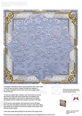 Blue Church Holly Plain 5inch Square Envelope Backer
