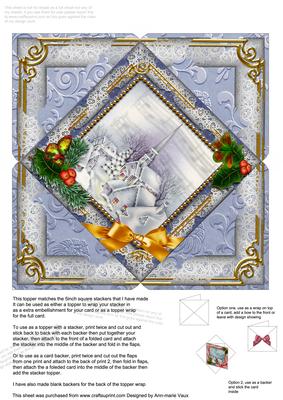 Blue Church Holly 5inch Square Picture Envelope Backer