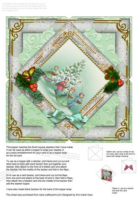 Carol Singers Holly 5inch Square Picture Envelope Backer