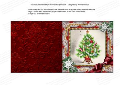 The Tree Snow 5in Square Folded Picture Card