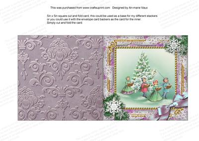 Carol Singers Snow 5in Square Folded Picture Card