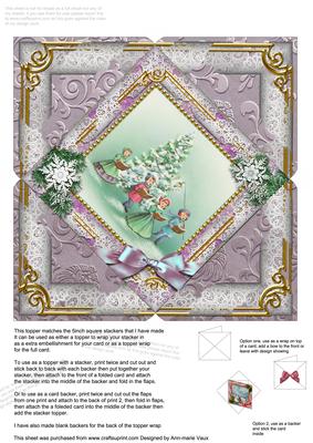 Carol Singers Snow 5inch Square Picture Envelope Backer