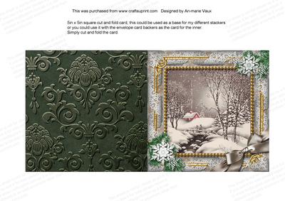 Winter Walk Snow 5in Square Folded Picture Card