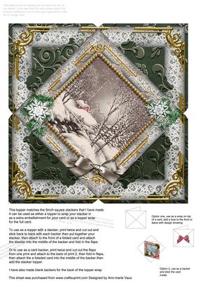 Winter Walk Snow 5inch Square Picture Envelope Backer