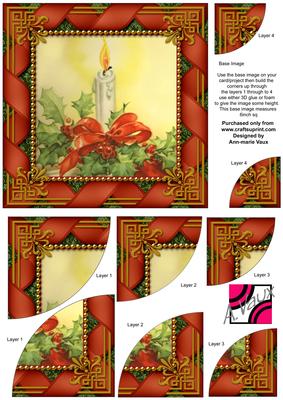 Candle Ribbon 6 Inch Duo Corner Stack Card Front