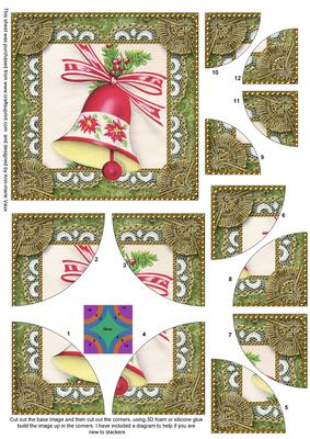 Christmas Bells2 Lace All 4 Rounded Corner Card Front