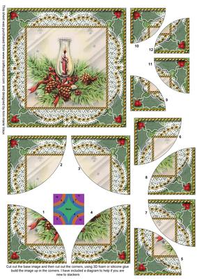 Candle Lantern1 Lace All 4 Rounded Corner Card Front