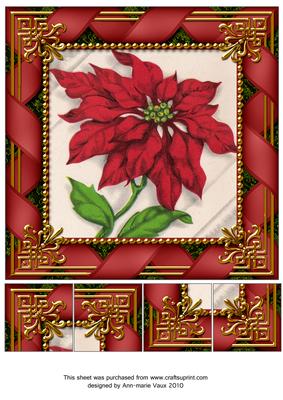 Red Poinsettia 8inch Picture Sheet