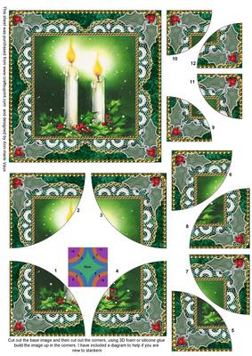 Christmas Candle 3 All 4 Rounded Corner Card Front