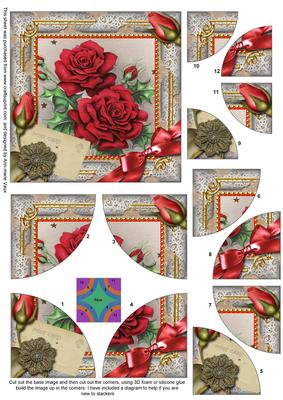 Christmas Roses All 4 Rounded Corner Card Front