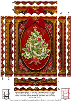 Elegant Tree Spiral Wavy Edge Stacker 7x5in Card Front