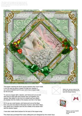 Christmas Stream Holly 5inch Square Picture Envelope Backer