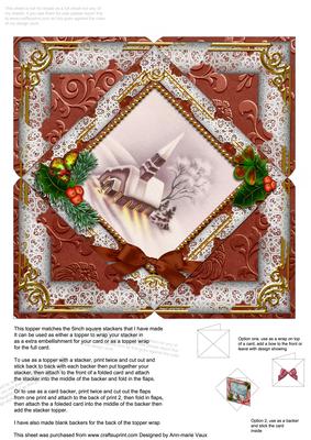 Church Lights Holly 5inch Square Picture Envelope Backer