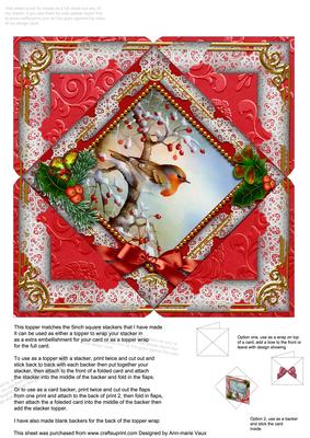 Robin 1 Holly 5inch Square Picture Envelope Backer