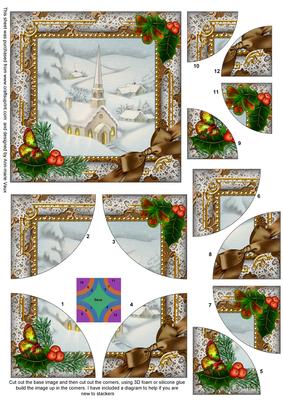 New Church Holly All 4 Rounded Corner Card Front