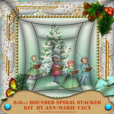 Carol Singers Holly 8inch Rounded Edge Spiral Stacker Kit