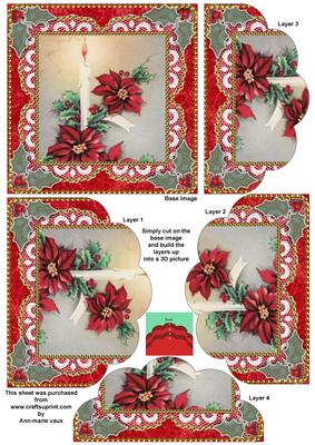 Christmas Candle Lace One Edge Scallop Bottom Stacker