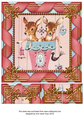 Baby Reindeer Ribbon 8inch Picture Sheet