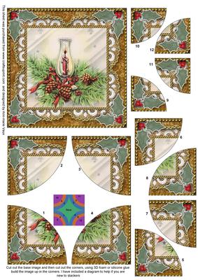 Candle Lantern 2 Lace All 4 Rounded Corner Card Front