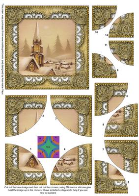 Christmas Snow Steeple All 4 Rounded Corner Card Front