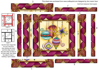 Christmas Decorations Spiral Edge Stacker Card Front