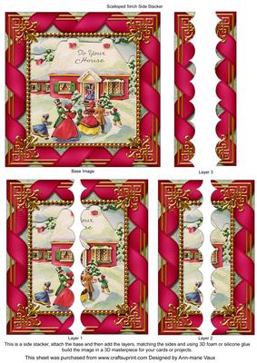 To Your House Ribbon 5inch Square Scalloped 2 Side Stacker
