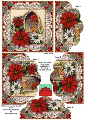 Poinsettia Window Lace One Edge Scallop Bottom Stacker