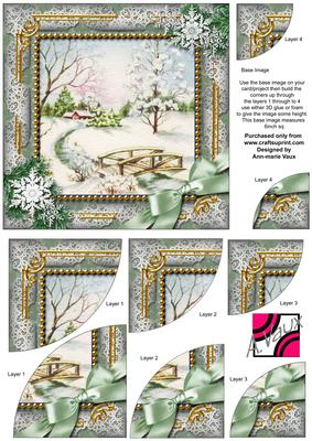 Winter Morning Snow 6 Inch Duo Corner Stack Card Front